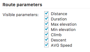 Route parameters settings - Travel Map WordPress Plugin