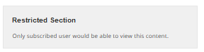 Text example in the restriction box - Paywall Plugin WordPress