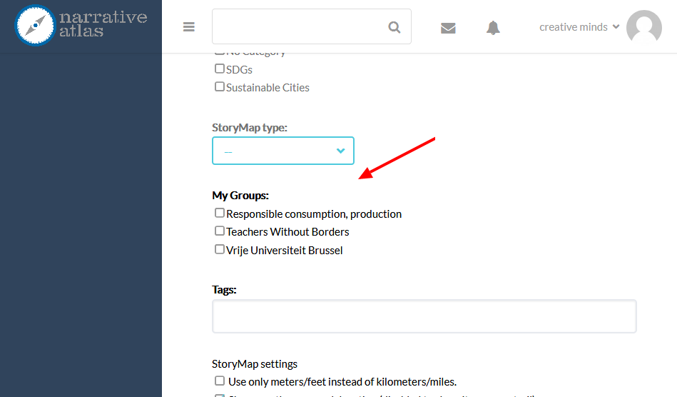 Setting the groups when editing the route - WordPress + Map Show Route Between Markers