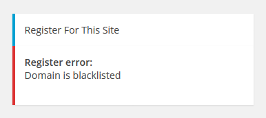 Example of the restriction message - WordPress Blacklist Plugin