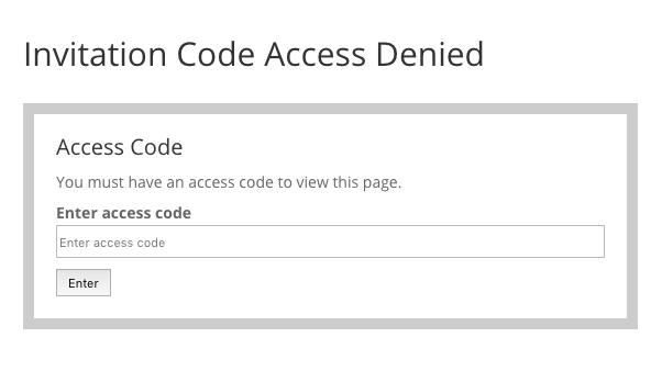 Box for entering the invitation code - Members Plugin Restrict Content