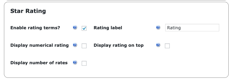 Star rating settings - Knowledge Base WordPress Plugin