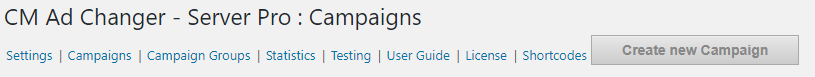 Creating new campaign - WordPress Ad Management Plugin