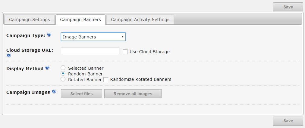 Campaign banners settings - WordPress Ad Management