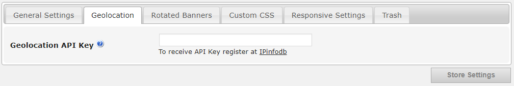 Geolocation settings - WordPress Advertising Plugin