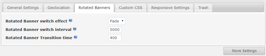 Rotated banners settings - WordPress Banner Ad Management