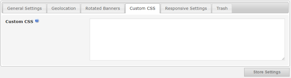 Custom CSS settings - WordPress Ad Management Plugin