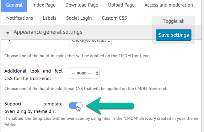 Support template overriding by theme dir - File Download Plugin