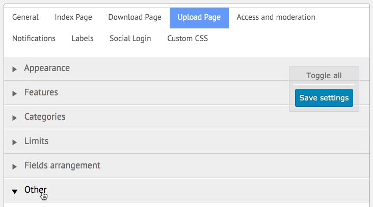 Additional settings for creating new downloads - WP File Download Plugin