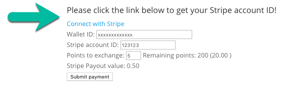 'Connect with Stripe' link - Points and Rewards Plugin