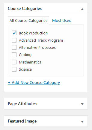 Assigning the course to categories - WordPress LMS Addon