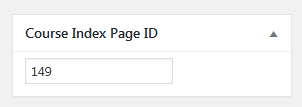 Course index page ID - WordPress Plugin for Online Courses