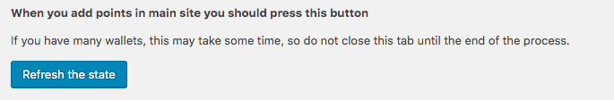Refreshing the state for wallets - WordPress Wallet Plugin