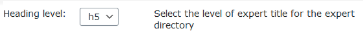 Choosing the heading level - WordPress Staff Directory Plugin