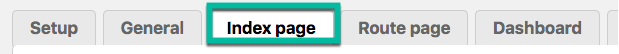 Index page settings - Route Display WordPress