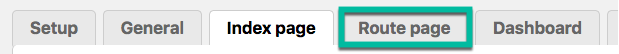 Route page settings - Route Display Plugin