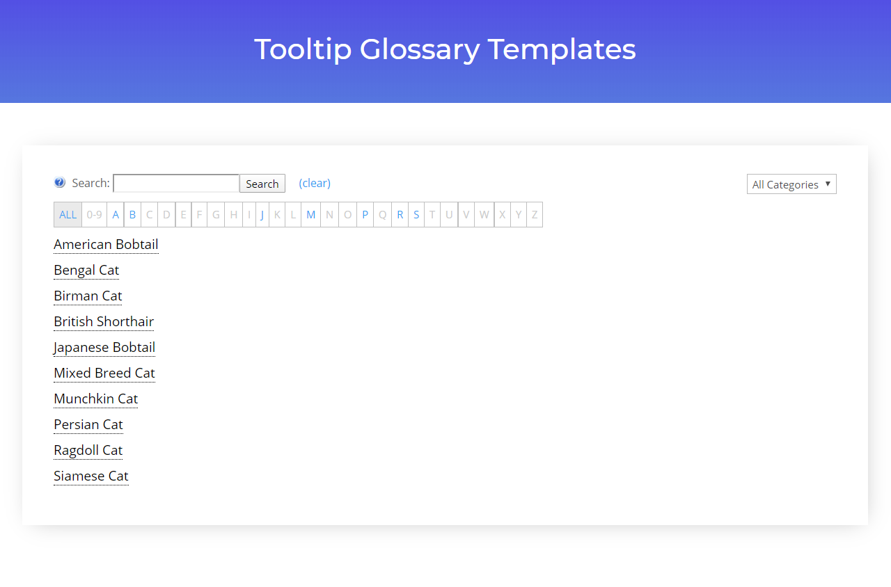 Classic style - WordPress Glossary Plugin