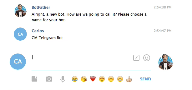 Specifying a friendly bot name - Telegram Plugin for WordPress