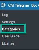 Navigation to categories - Telegram Group Bot Manager