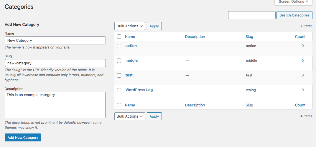 Managing categories - Telegram Bot Plugin for WordPress