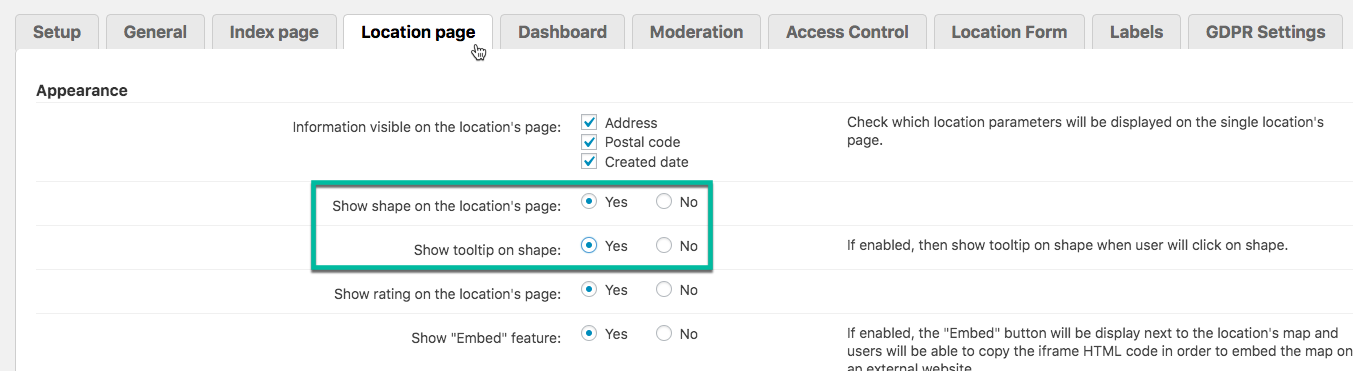 Additional polygons settings - Store Locator WordPress Plugin