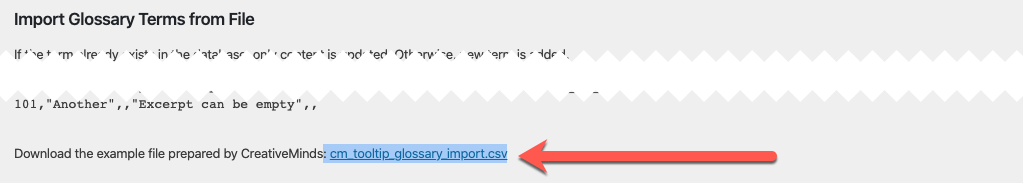 Link for downloading the CSV sample - Wiki for WordPress