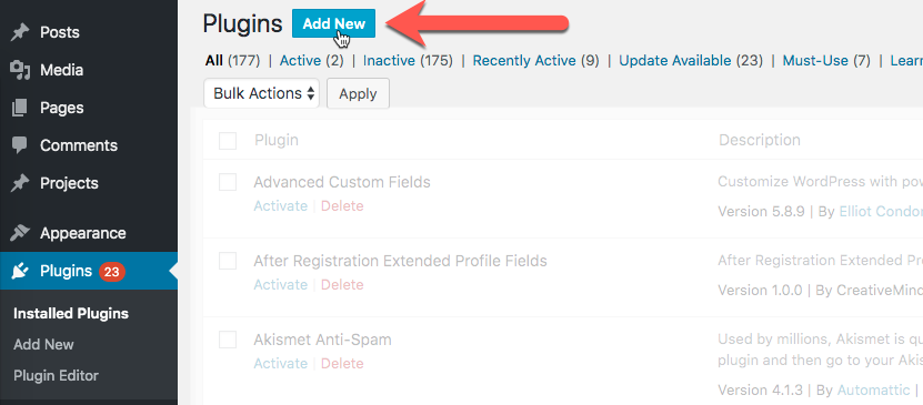 Installing new plugin - WordPress Content Restriction