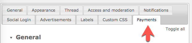 Payments settings - WordPress Forum Plugin