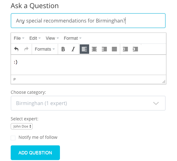 Asking a question and assigning it to a certain forum expert - WordPress Question and Answer Plugin