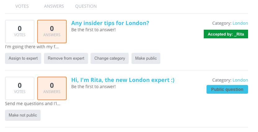 Example of the forum with experts - WordPress Question and Answer Plugin