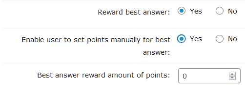 Settings for awarding points for the best answer - WordPress MicroPayments