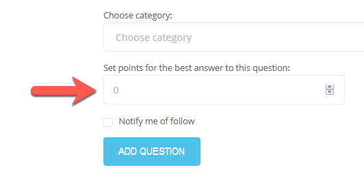 Manual setting points to award for the best answer - WordPress Wallet Plugin