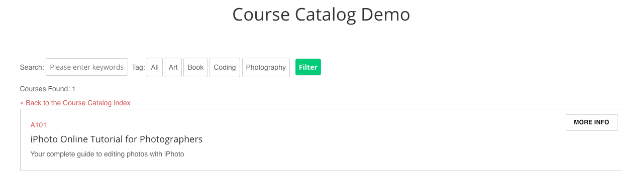 Course catalog view: courses - LMS Plugin for WordPress