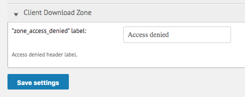 Client Download Zone label - WordPress Customer Portal Plugin