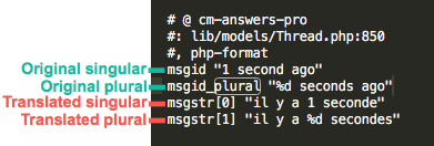 Example of singular and plural labels