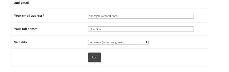 Email field on the upload form for anonymous users - File Manager Plugin for WordPress