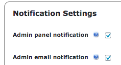 Email notification settings - Tooltip WordPress Plugin