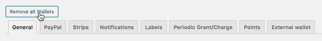 Removing all wallets - WordPress Point System
