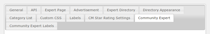 Community expert settings tab - WordPress Employee Directory
