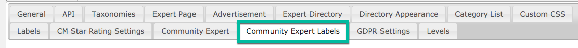 Community expert labels tab - WordPress Member Directory Plugin