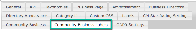 WordPress Business Directory Community Labels