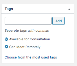 Adding tags - WordPress Member Directory Plugin