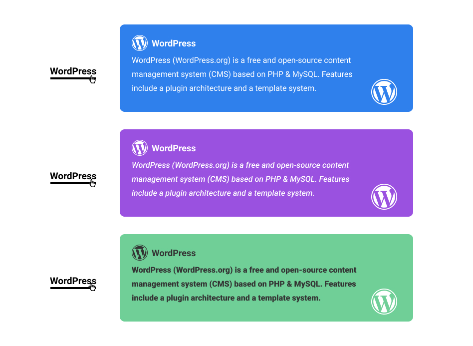 Examples of custom tooltip styles - Tooltip Plugin WordPress