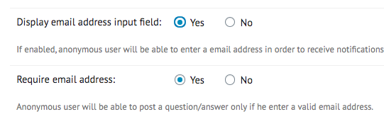 Requiring email address for anonymous posting on the forum - WordPress Question and Answer Plugin