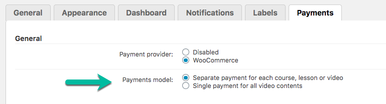 Payments settings - WordPress LMS Plugin