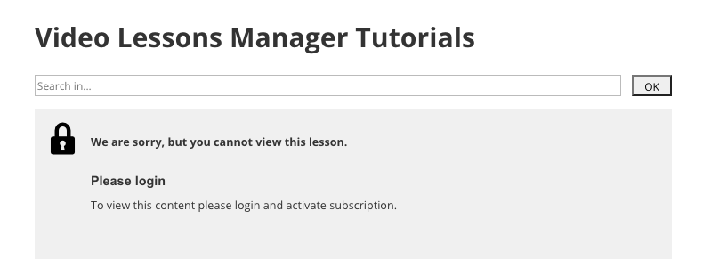 Login requirement to access video lessons - WordPress Video Courses