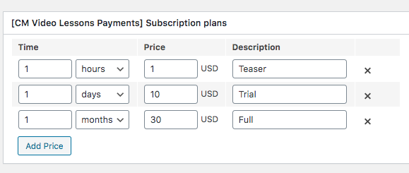 Offer different subscription plans - LMS in WordPress