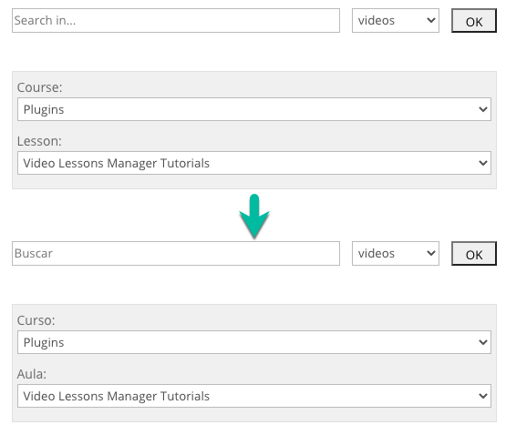 Example of changing labels - WordPress Learning Management System Plugin