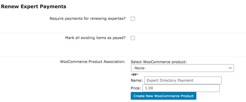 Setting up the price for renewing expert page info - WordPress Employee Directory