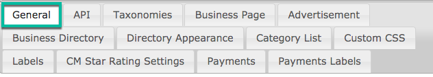 WordPress Business Directory plugin general settings